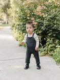Load image into Gallery viewer, Charcoal Knit Pocket Overalls
