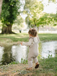 Load image into Gallery viewer, Taupe Ruffle Knit Overalls
