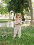 Load image into Gallery viewer, Taupe Ruffle Knit Overalls
