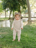 Load image into Gallery viewer, Taupe Ruffle Knit Overalls

