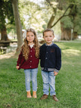 Load image into Gallery viewer, Burgundy Cable Knit Cardigan
