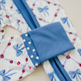 Load image into Gallery viewer, Red White & Bows Bamboo Zippy Pajamas
