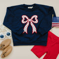 Load image into Gallery viewer, 4th of July Tulip Bow Applique Crewneck Sweatshirt

