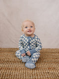 Load image into Gallery viewer, Blue Checkered Ribbed Bamboo Zipper
