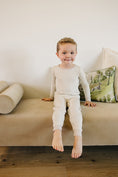 Load image into Gallery viewer, Taupe Stripe Ribbed Bamboo Cozy Set
