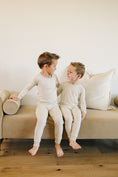 Load image into Gallery viewer, Taupe Stripe Ribbed Bamboo Cozy Set
