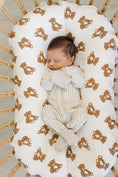 Load image into Gallery viewer, Taupe Stripe Ribbed Bamboo Zipper
