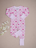 Load image into Gallery viewer, Bamboo Zip Romper | Pink Butterfly
