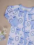 Load image into Gallery viewer, Bamboo Zip Romper | Blue Bow

