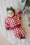 Load image into Gallery viewer, Red Plaid Christmas Tree Joggers
