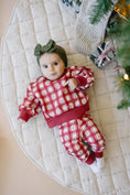 Load image into Gallery viewer, Red Plaid Christmas Tree Joggers
