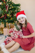 Load image into Gallery viewer, Red Plaid Christmas Tree Joggers
