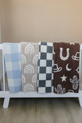 Load image into Gallery viewer, Light Blue Plaid Plush Blanket
