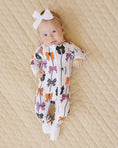 Load image into Gallery viewer, Bamboo Zip Romper | Spooky Bows
