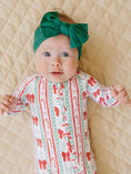 Load image into Gallery viewer, Bamboo Zip Romper | Retro Candy Cane
