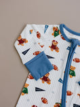 Load image into Gallery viewer, Bamboo Zip Romper | Touchdown Teddy
