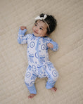 Load image into Gallery viewer, Bamboo Zip Romper | Blue Bow
