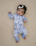Load image into Gallery viewer, Bamboo Zip Romper | Blue Bow
