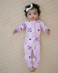 Load image into Gallery viewer, Bamboo Zip Romper | Raspberry
