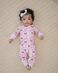 Load image into Gallery viewer, Bamboo Zip Romper | Pink Butterfly
