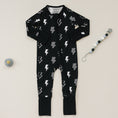 Load image into Gallery viewer, Bamboo Zip Romper | Ink Bolts
