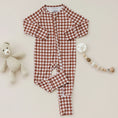 Load image into Gallery viewer, Bamboo Zip Romper | Chocolate Gingham
