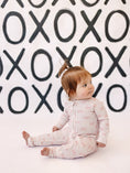 Load image into Gallery viewer, Blushing Bows Ribbed Bamboo Zippy Pajamas

