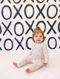 Load image into Gallery viewer, Blushing Bows Ribbed Bamboo Zippy Pajamas
