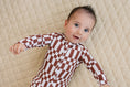 Load image into Gallery viewer, Bamboo Zip Romper | Chocolate Checkered

