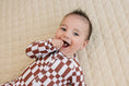 Load image into Gallery viewer, Bamboo Zip Romper | Chocolate Checkered
