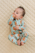 Load image into Gallery viewer, Bamboo Zip Romper | Gingerbread Gingham
