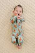 Load image into Gallery viewer, Bamboo Zip Romper | Gingerbread Gingham

