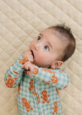 Load image into Gallery viewer, Bamboo Zip Romper | Gingerbread Gingham
