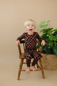 Load image into Gallery viewer, Bamboo Two Piece Set | Chocolate Wavy Checkered
