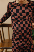 Load image into Gallery viewer, Bamboo Two Piece Set | Chocolate Wavy Checkered

