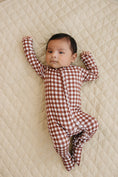 Load image into Gallery viewer, Bamboo Zip Romper | Chocolate Gingham
