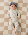 Load image into Gallery viewer, Navy & White Stripe Chunky Knit Beanie
