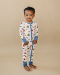 Load image into Gallery viewer, Bamboo Zip Romper | Touchdown Teddy
