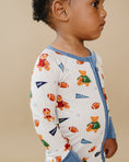 Load image into Gallery viewer, Bamboo Zip Romper | Touchdown Teddy
