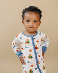 Load image into Gallery viewer, Bamboo Zip Romper | Touchdown Teddy
