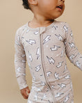 Load image into Gallery viewer, Bamboo Zip Romper | Latte Bolts
