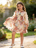 Load image into Gallery viewer, Pastel Flower Ruffle Layered Girls Dress
