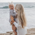 Load image into Gallery viewer, Girl's Long Sleeve Swimsuit | Olive Stripe
