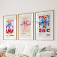 Load image into Gallery viewer, Girly Bow Wall Art Trio. Preppy Pastel Fashion Quotes Posters
