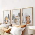 Load image into Gallery viewer, Forest Animal Nursery Decor. Cute Fox Fawn Bear Print Set
