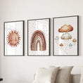 Load image into Gallery viewer, Minimalist Baby Room Wall Art Set of 3. Earthy Rainbow Theme
