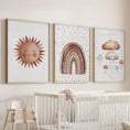 Load image into Gallery viewer, Minimalist Baby Room Wall Art Set of 3. Earthy Rainbow Theme
