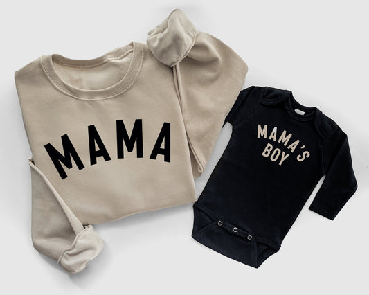 Mama and Mama's Boy Matching Sweatshirts and Bodysuits