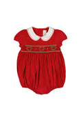 Load image into Gallery viewer, SARAH BUBBLE RUBY SMOCKED ROMPER
