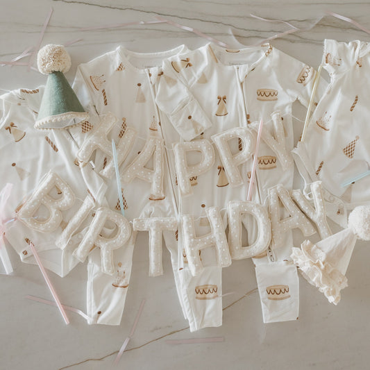 Short Sleeve Bamboo Snapsuit | Birthday Boy